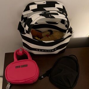 Bundle of random bag accessories with Sephora canvas mini tote